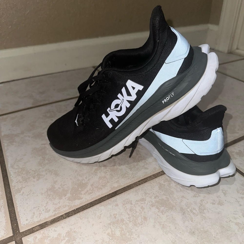 Hoka Women’s Black and White Athletic Shoes